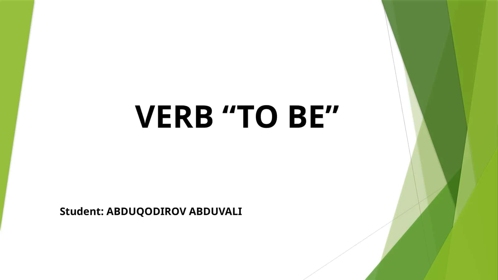 Verb “to be” 1