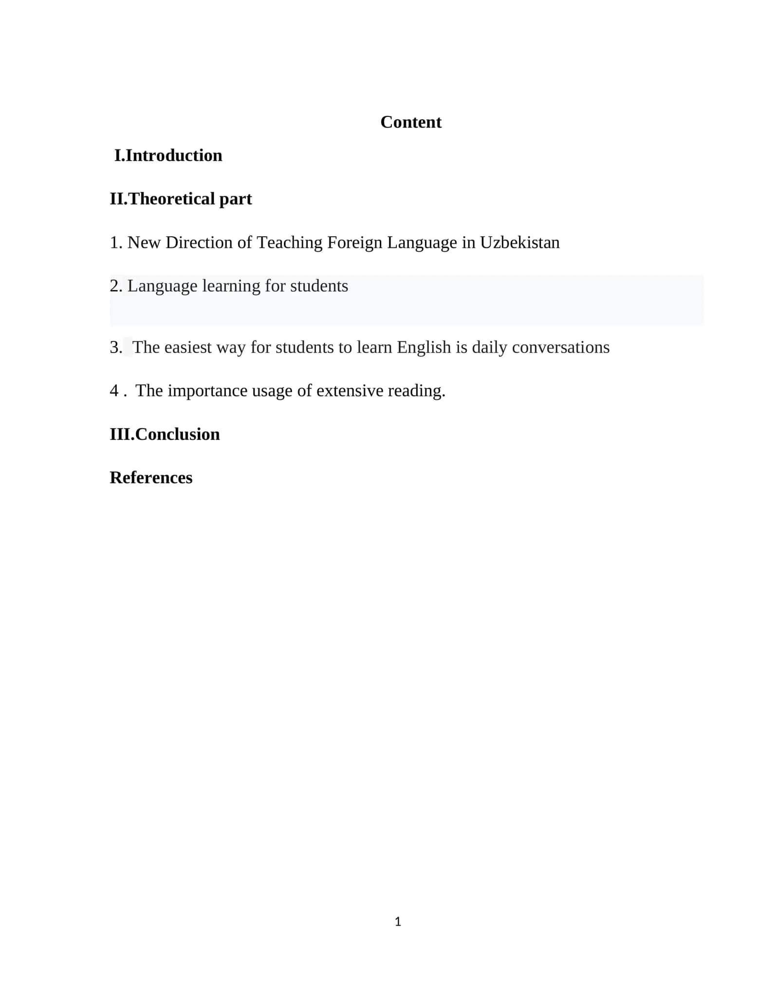 The role and influence of English in Uzbekistan 1