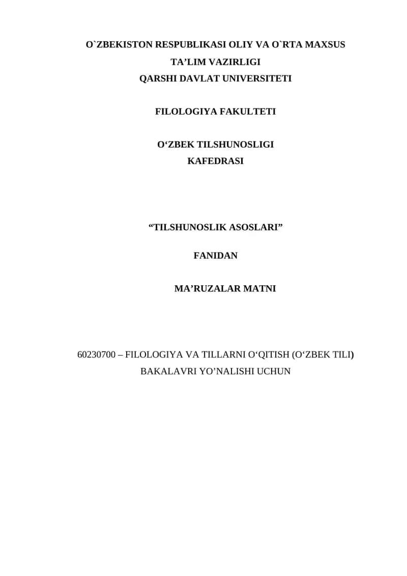 Tilshunoslik asoslari 1