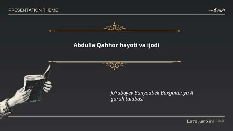 Abdulla Qahhor hayoti va ijodi 1