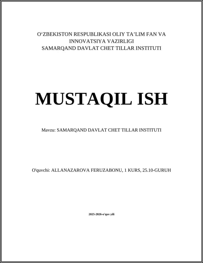 SAMARQAND DAVLAT CHET TILLAR INSTITUTI 1