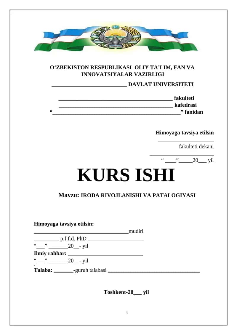 IRODA RIVOJLANISHI VA PATOLOGIYASI 1