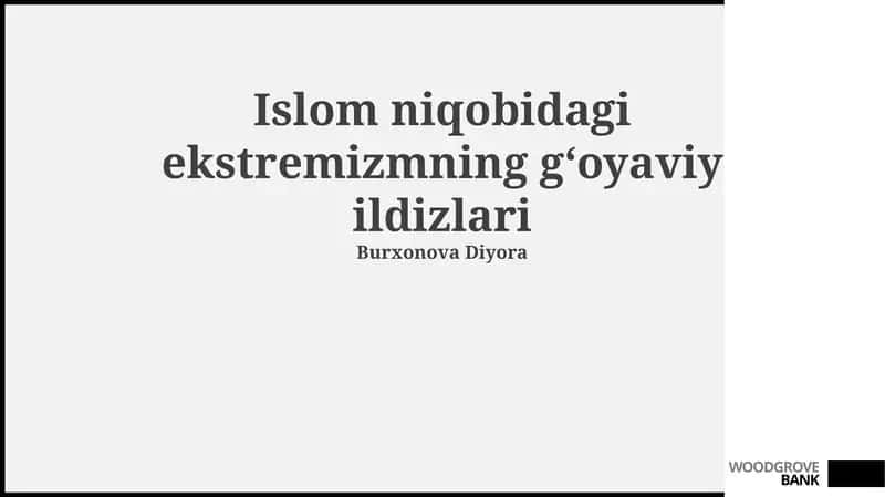 Islom niqobidagi ekstremizmning gʻoyaviy ildizlari 1