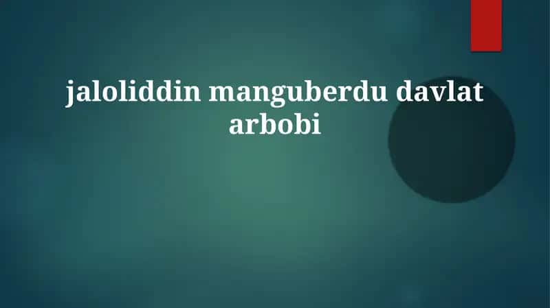 jaloliddinmanguberdudavlatarbobi 1