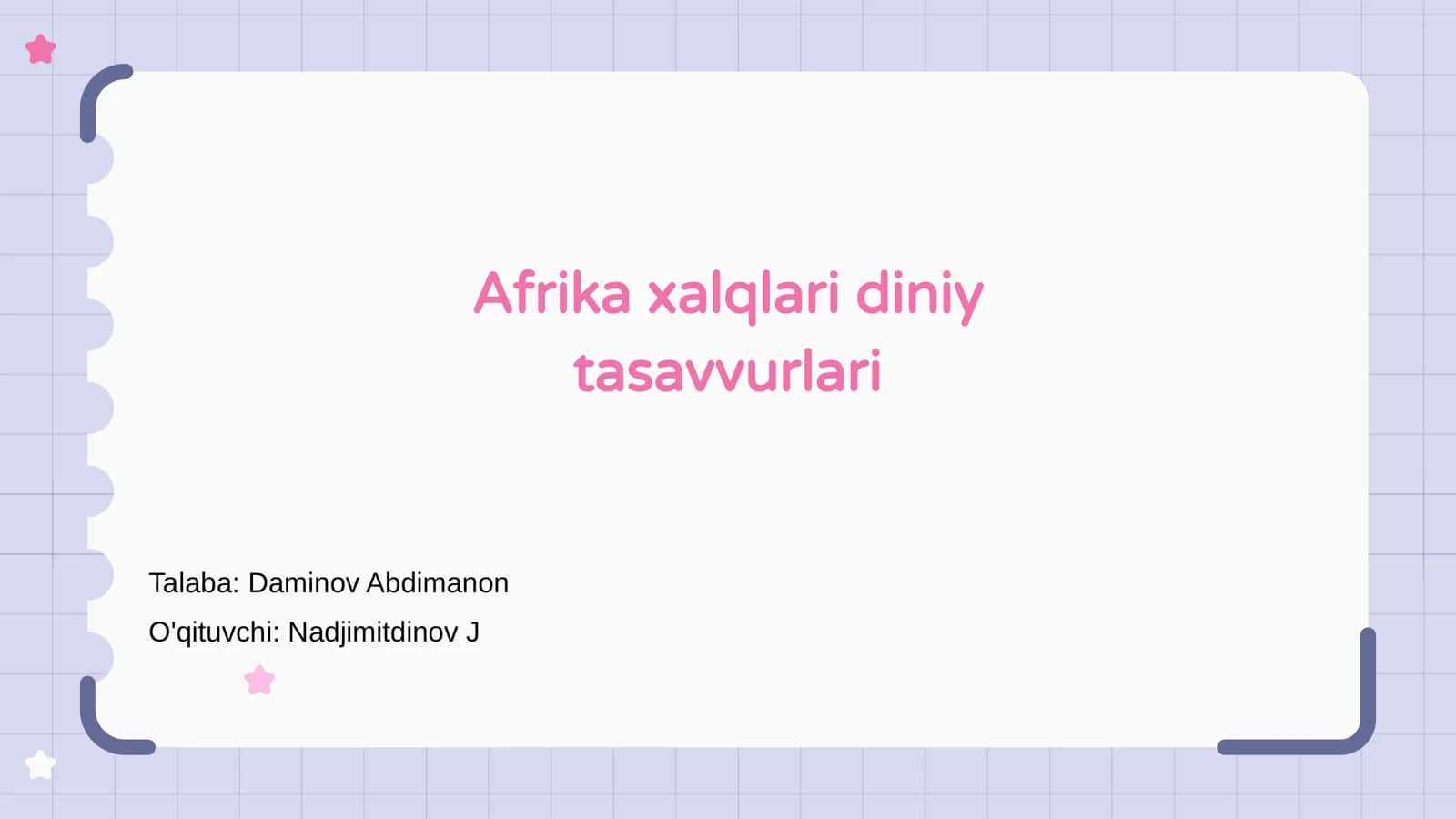 Afrika xalqlari diniy tasavvurlari 1