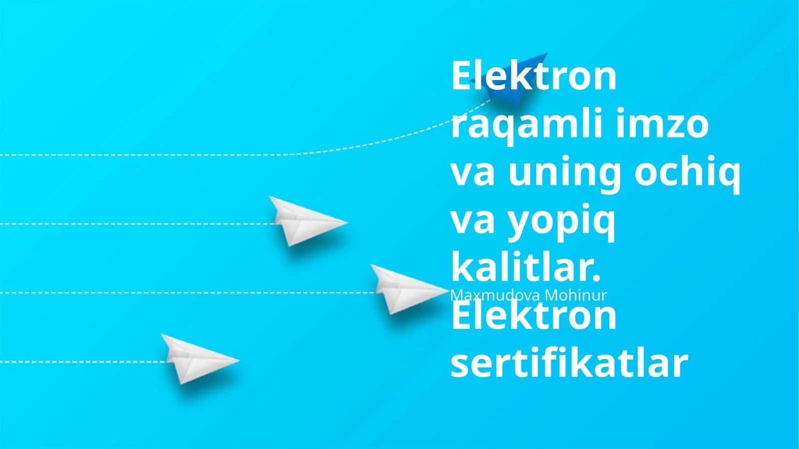 Elektron Raqamli Imzo va Uning Jamoat va Maxfiy Kalitlari 1