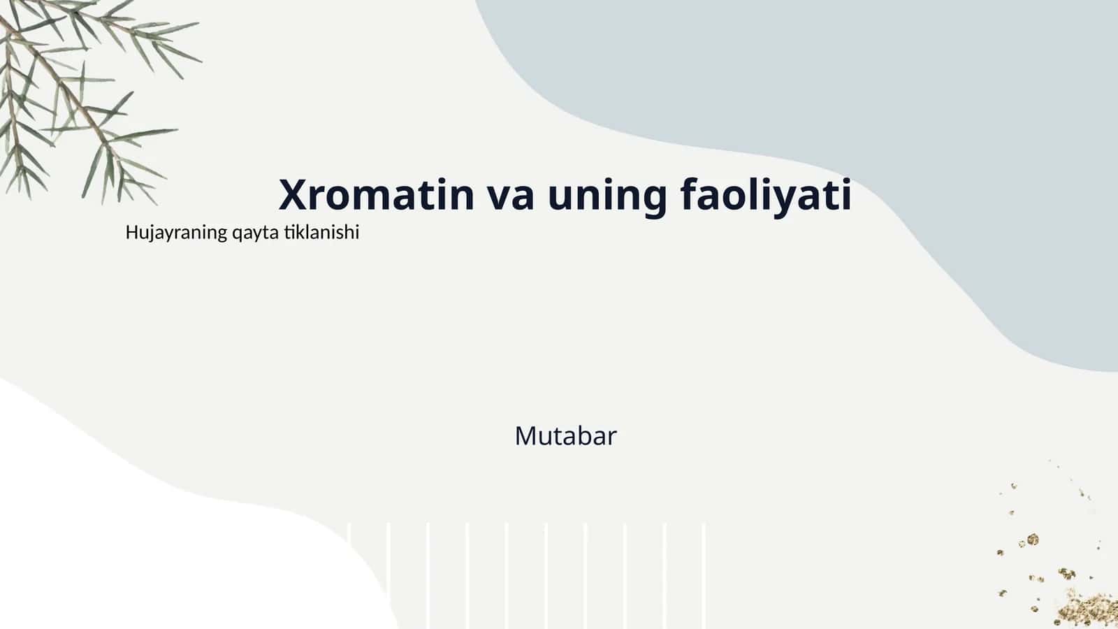 Xromatin va uning faoliyati
Hujayraning qayta tiklanishi 1