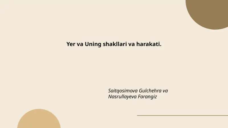 Yer va Uning shakllari va harakati 1