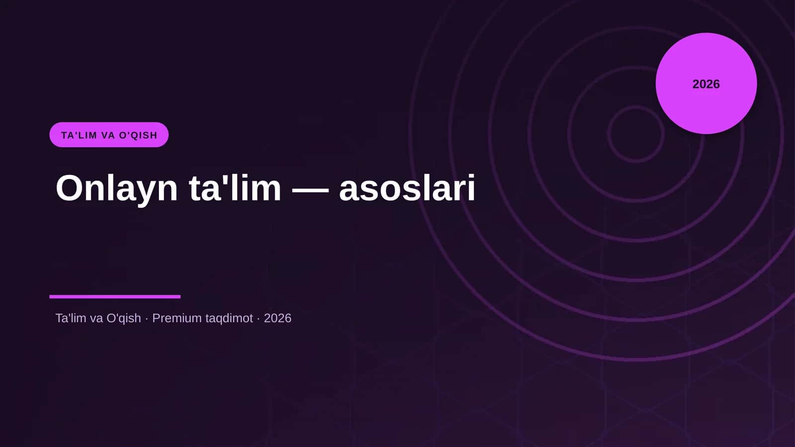 Onlayn ta'lim — asoslari 1