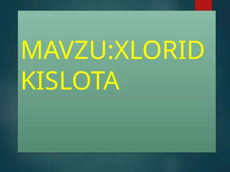 Xloridkislota 1
