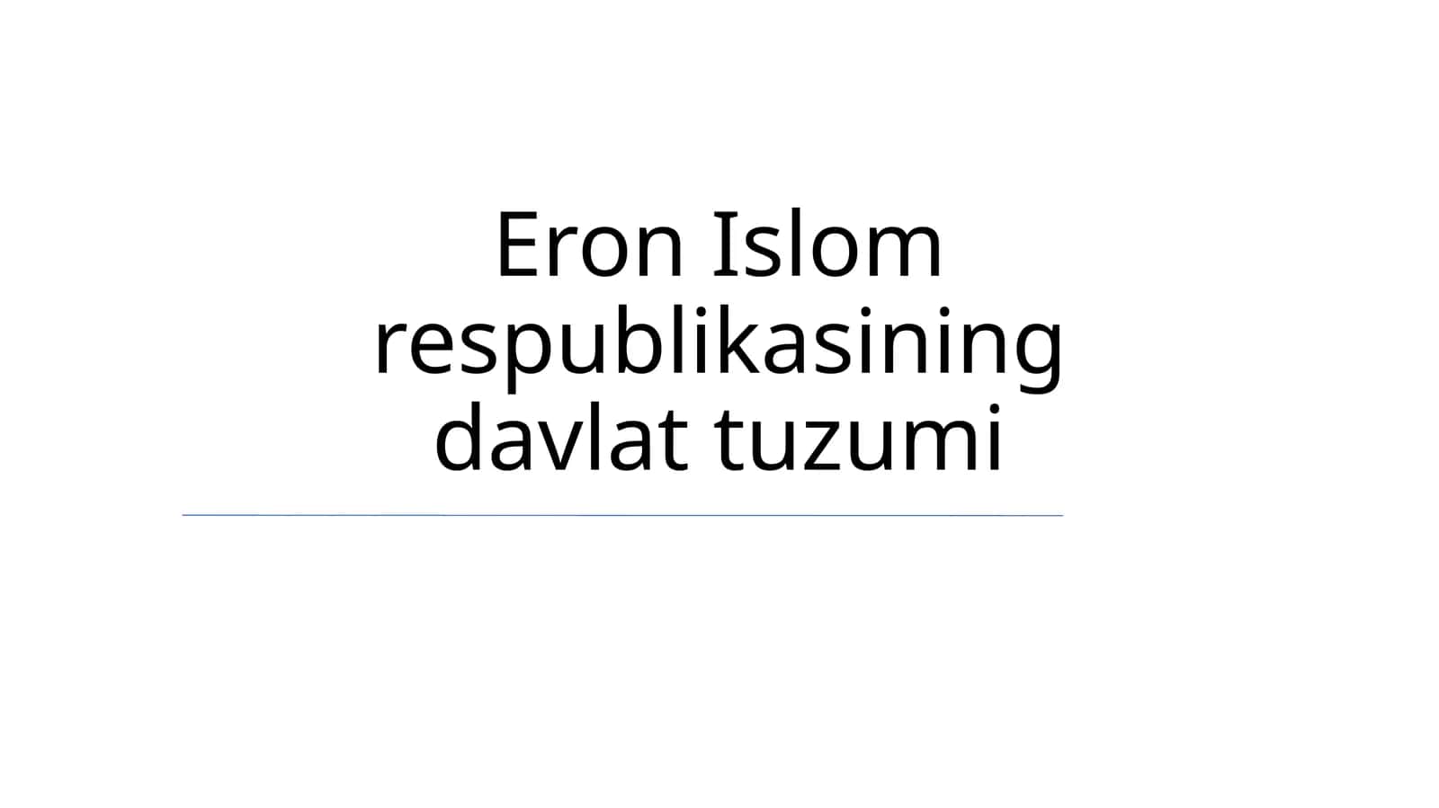Eron Islom Respublikasining davlat tuzumi 1