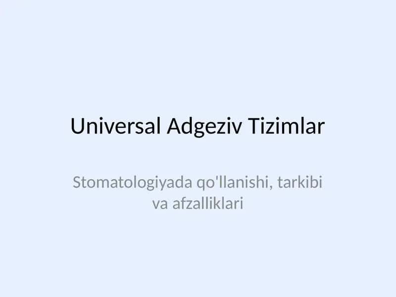 adgeziv tizim 1