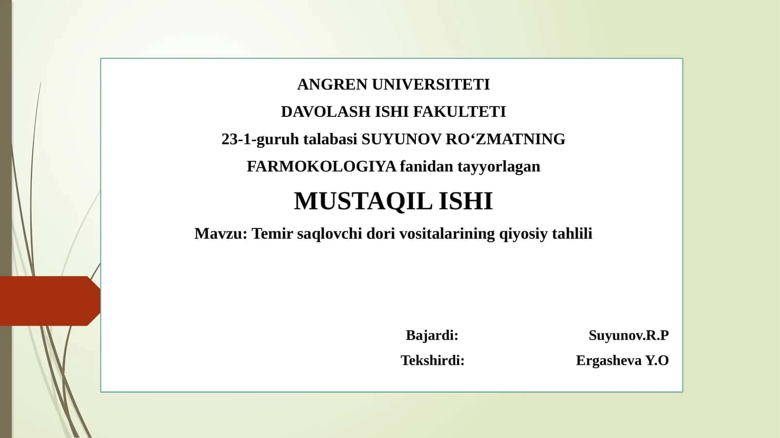 Temir saqlovchi dori vositalarining qiyosiy tahlili 1