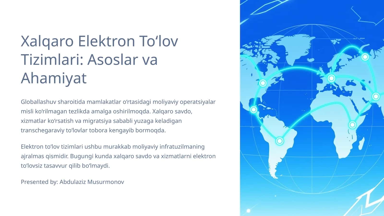 Xalqaro elektron to‘lov tizimlari asoslar va ahamiyat 1
