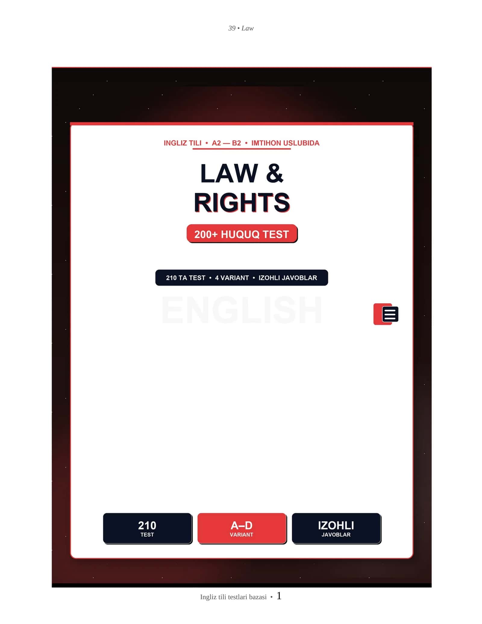 INGLIZ TILI LAW & RIGHTS 1