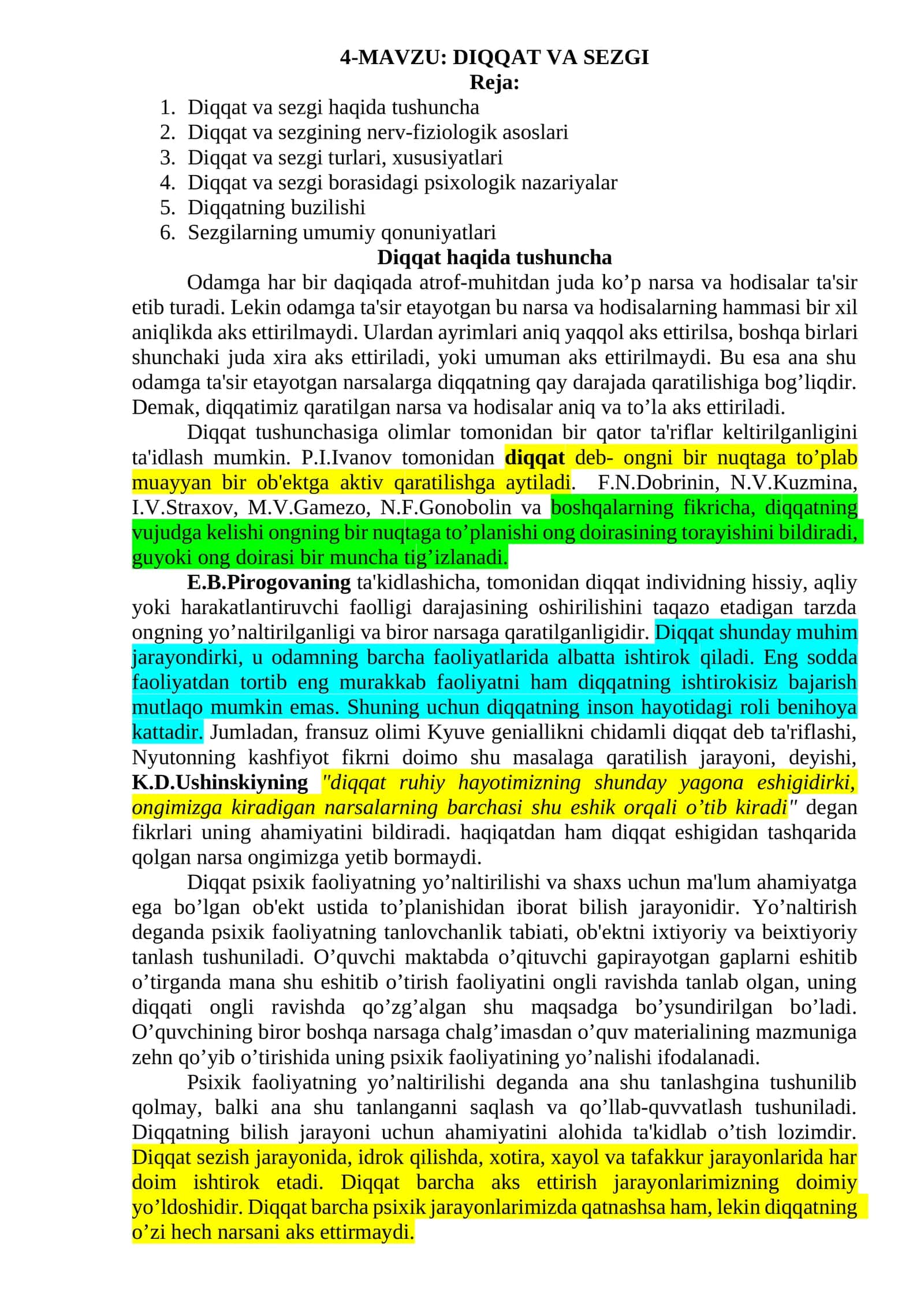 DIQQAT VA SEZGI 1