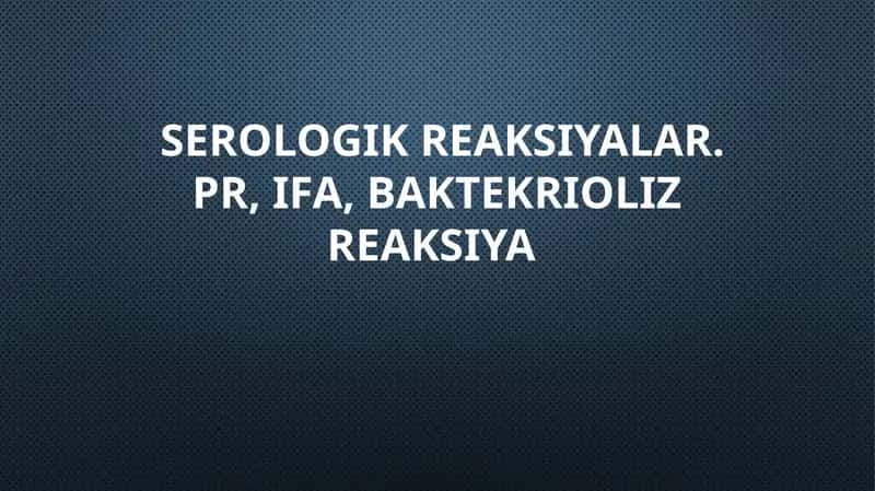 Presipitatsiya reaksiyasi 1