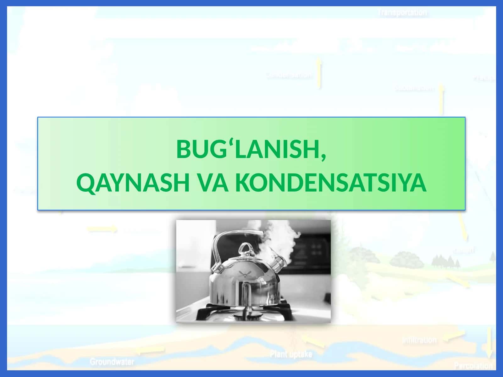 BUG'LANISH,QAYNASH VA KONDENSATSIYA 1