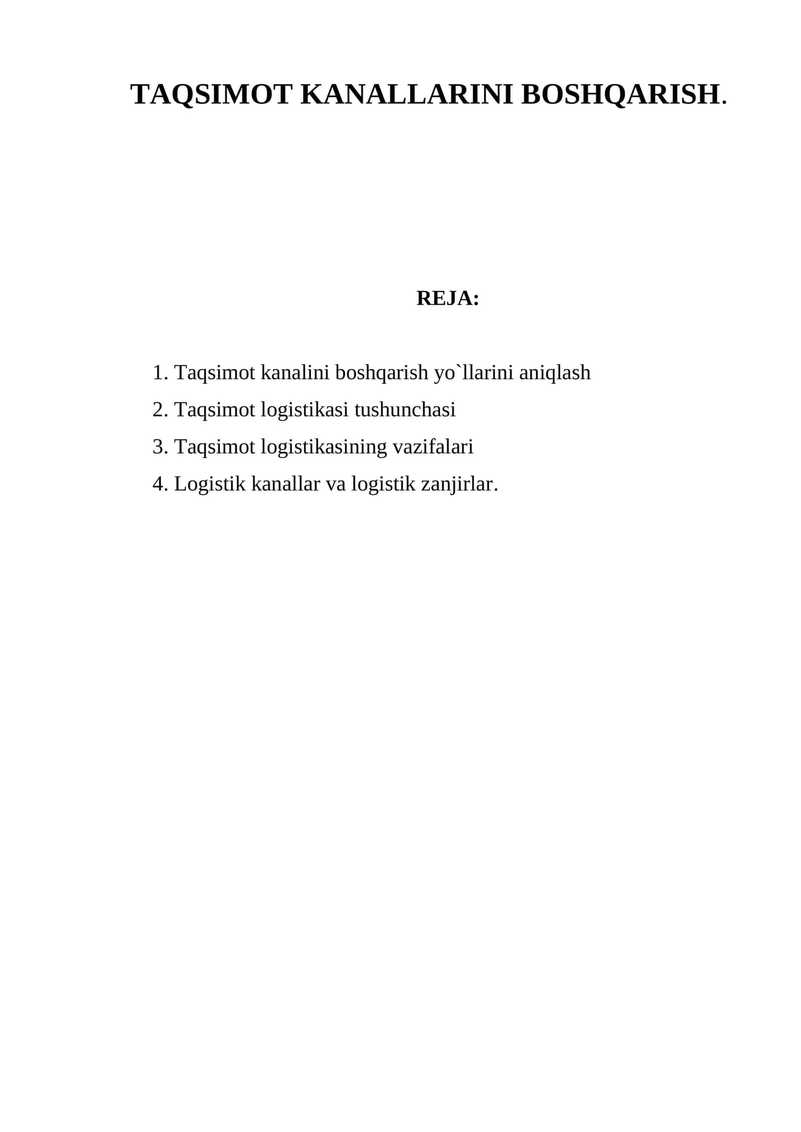 Taqsimot kanallarini boshqarish 1