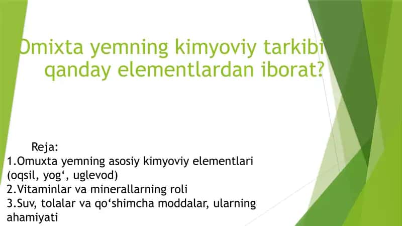 Omixta Yem kimyoviy tarkibi 1
