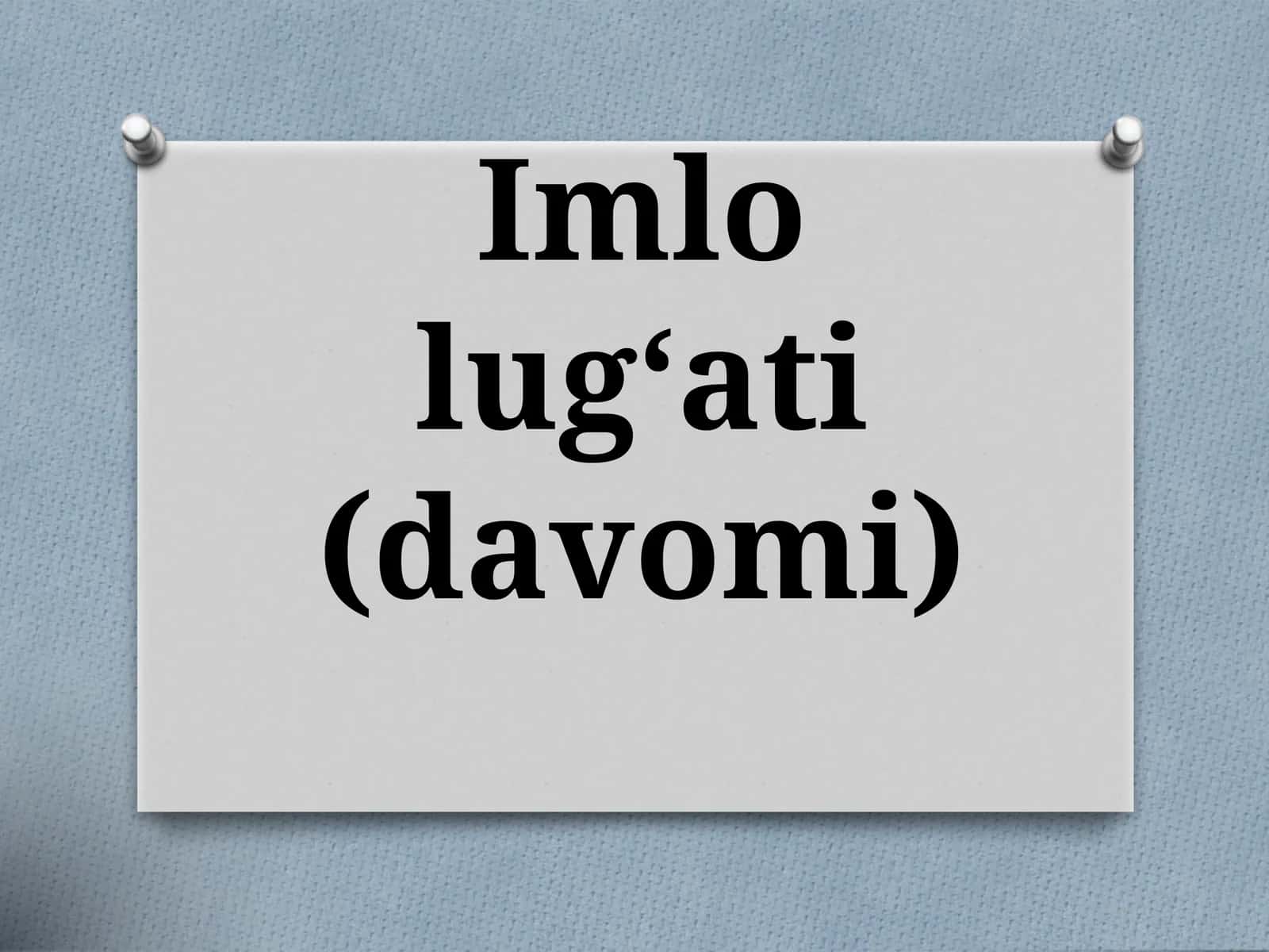 Imlolug‘ati(davomi) 1