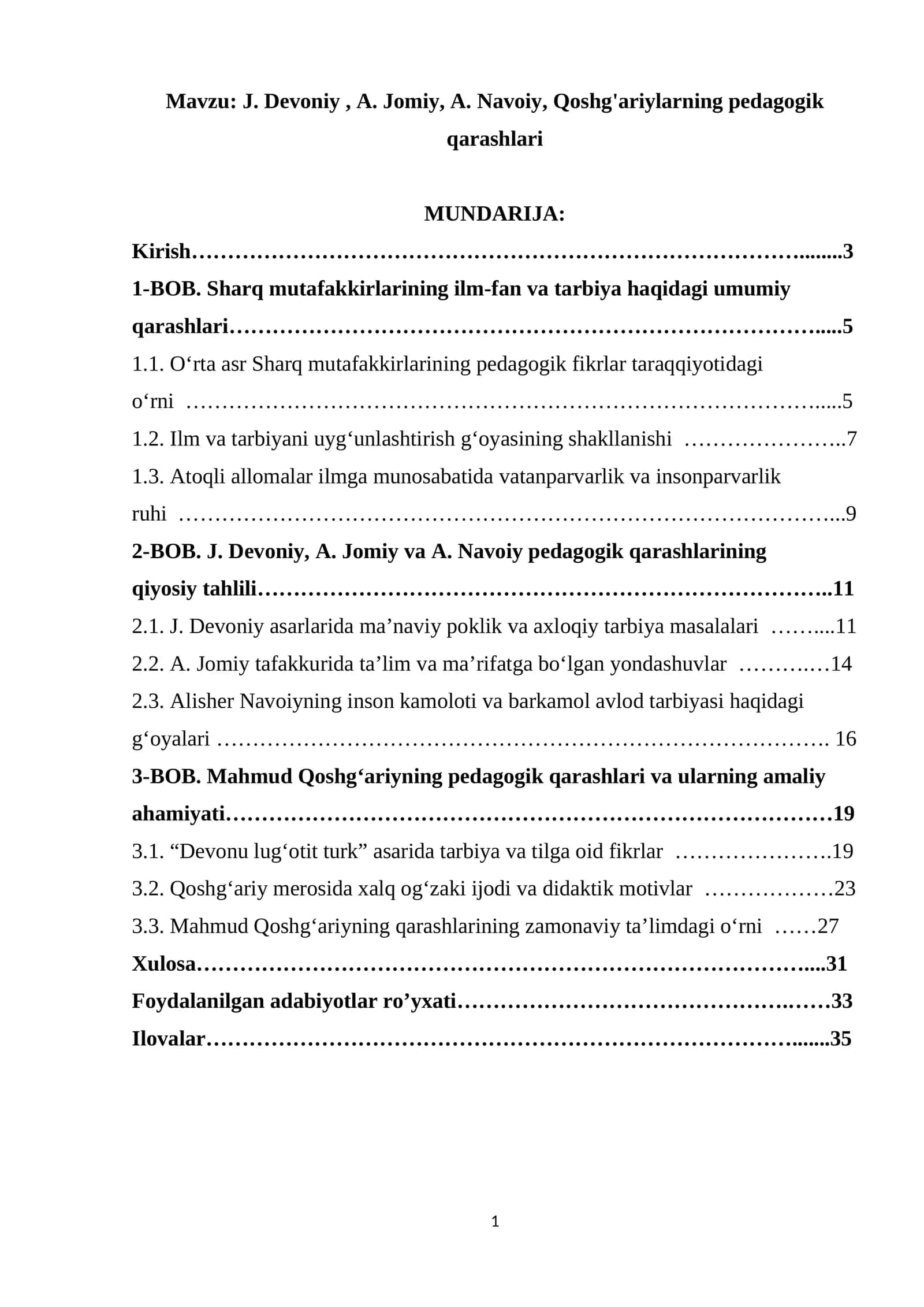 J. Devoniy , A. Jomiy, A. Navoiy, Qoshg'ariylarning pedagogik qarashlari 1