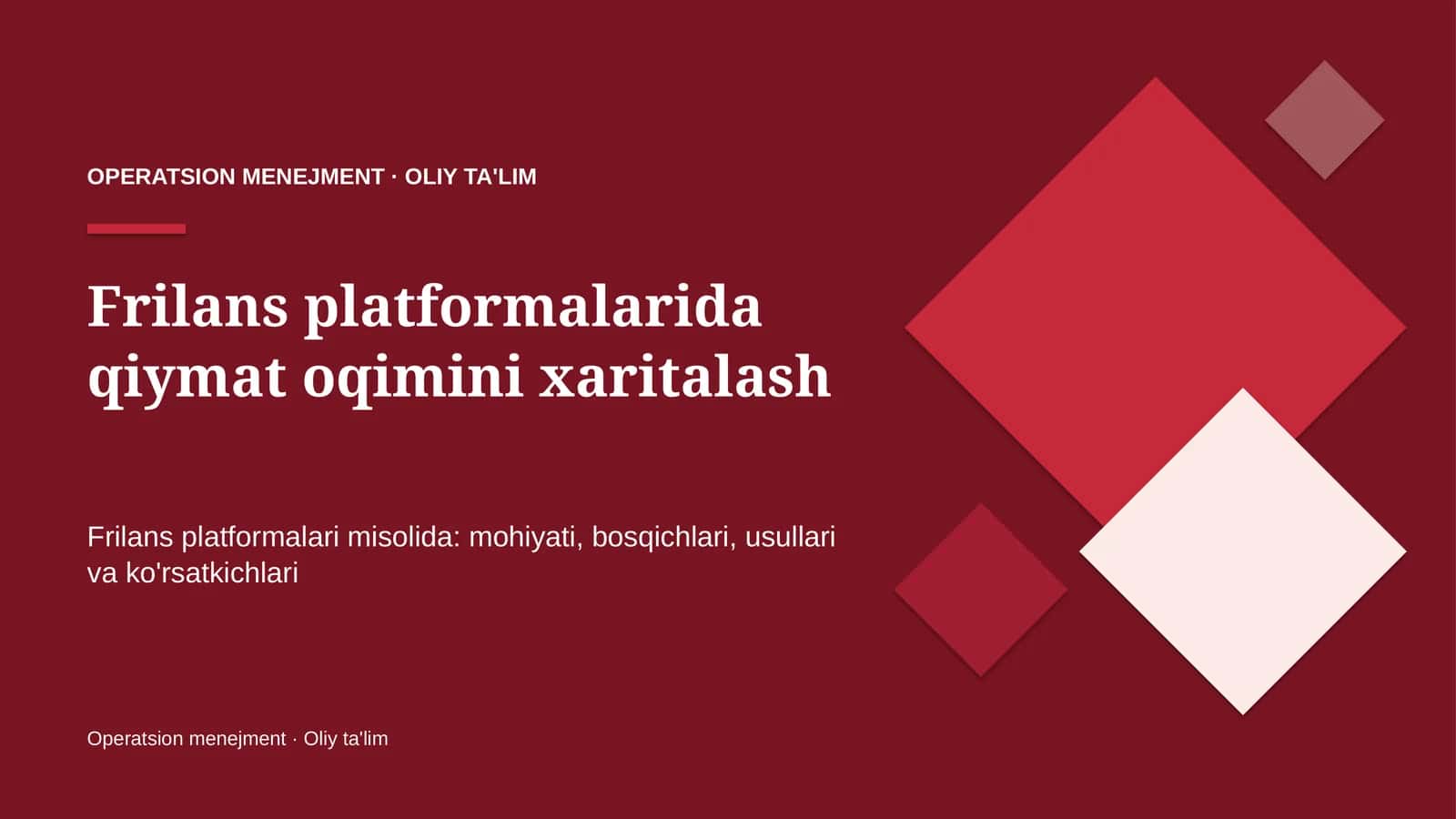 Frilans platformalarida qiymat oqimini xaritalash 1