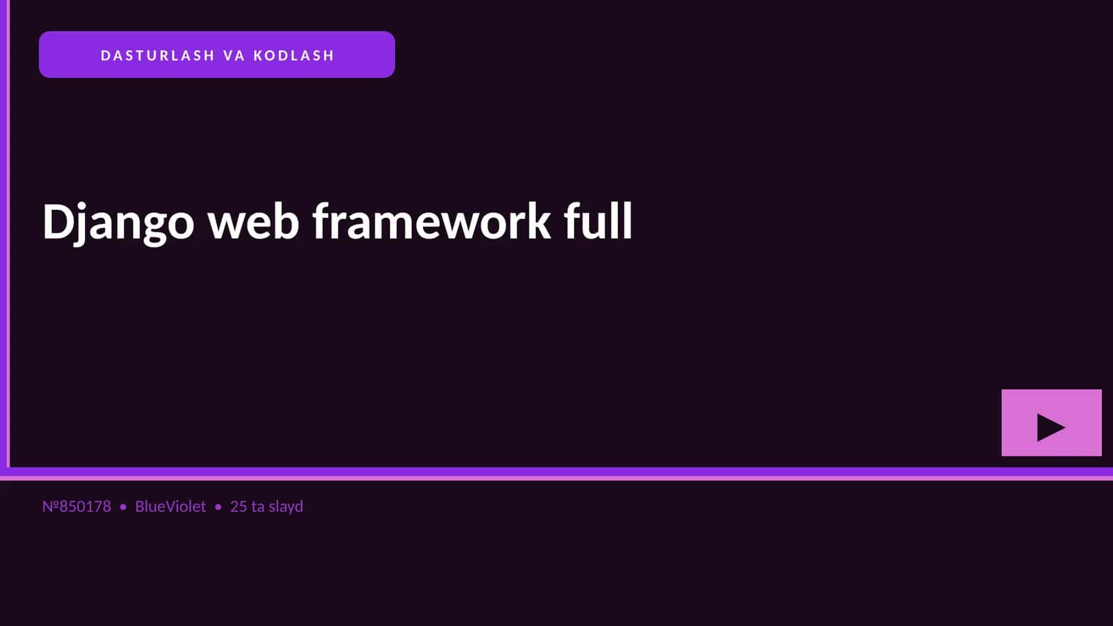 Django web framework full 1