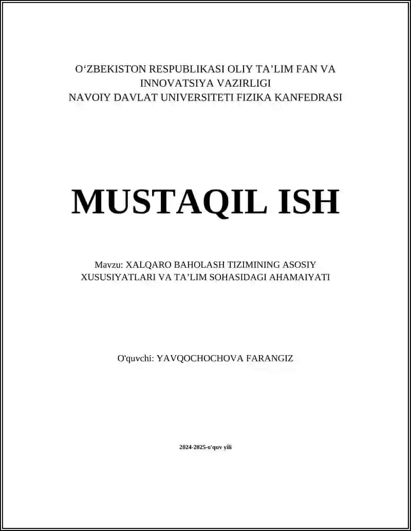 Xalqaro baholash tizimlari