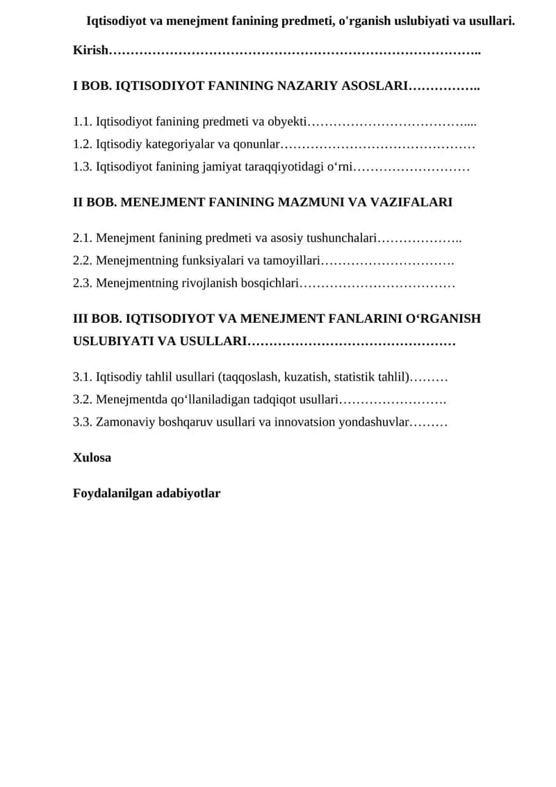 Iqtisodiyot va menejment fanlari 1