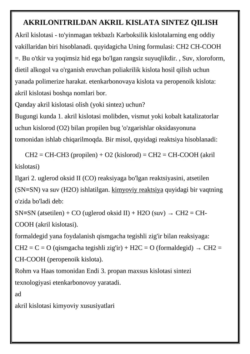 Akril kislotasi 1
