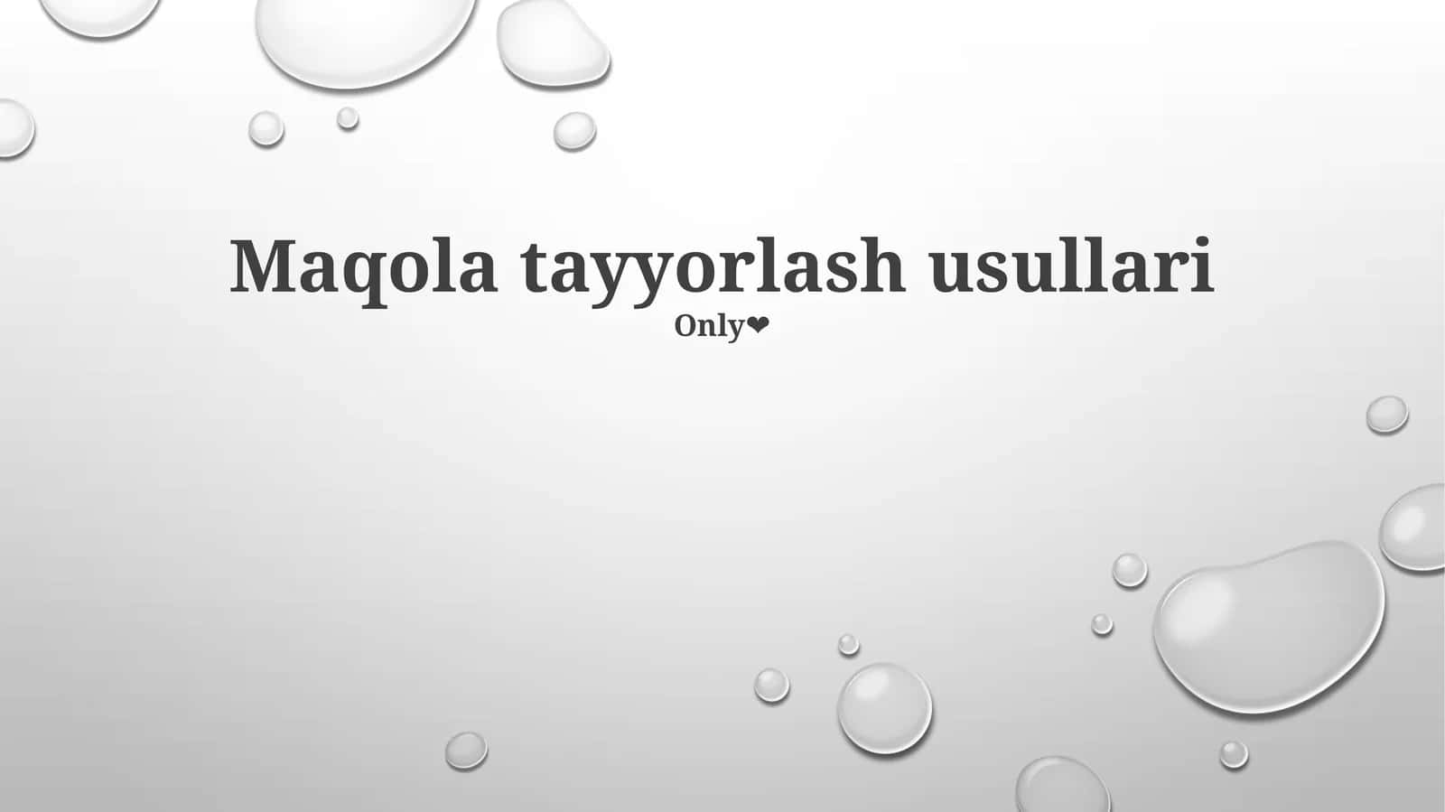 Maqola tayyorlash usullari 1