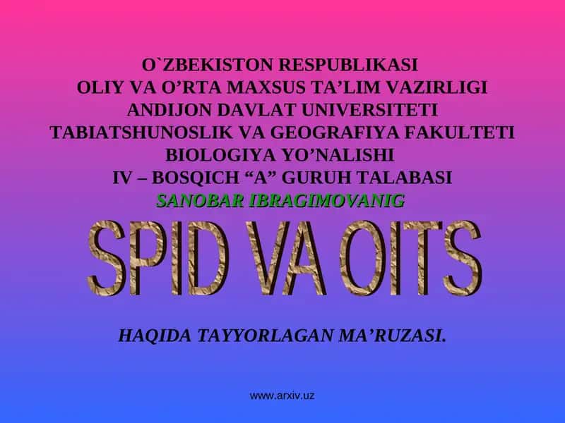 Spid va Oits 1