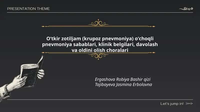 Oʻtkir zotiljam (krupoz pnevmoniya) oʻchoqli pnevmoniya sabablari, klinik belgilari, davolash va oldini olish choralari 1