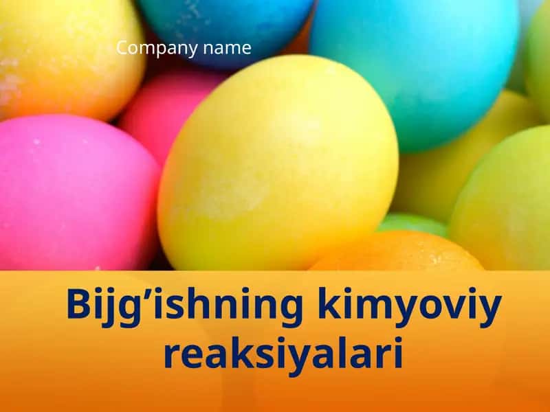 Bijg'ishning kimyoviy reaksiyalari 1