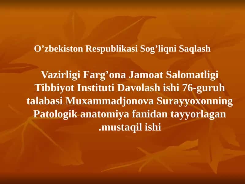 O’t toshi kasalliklari 1