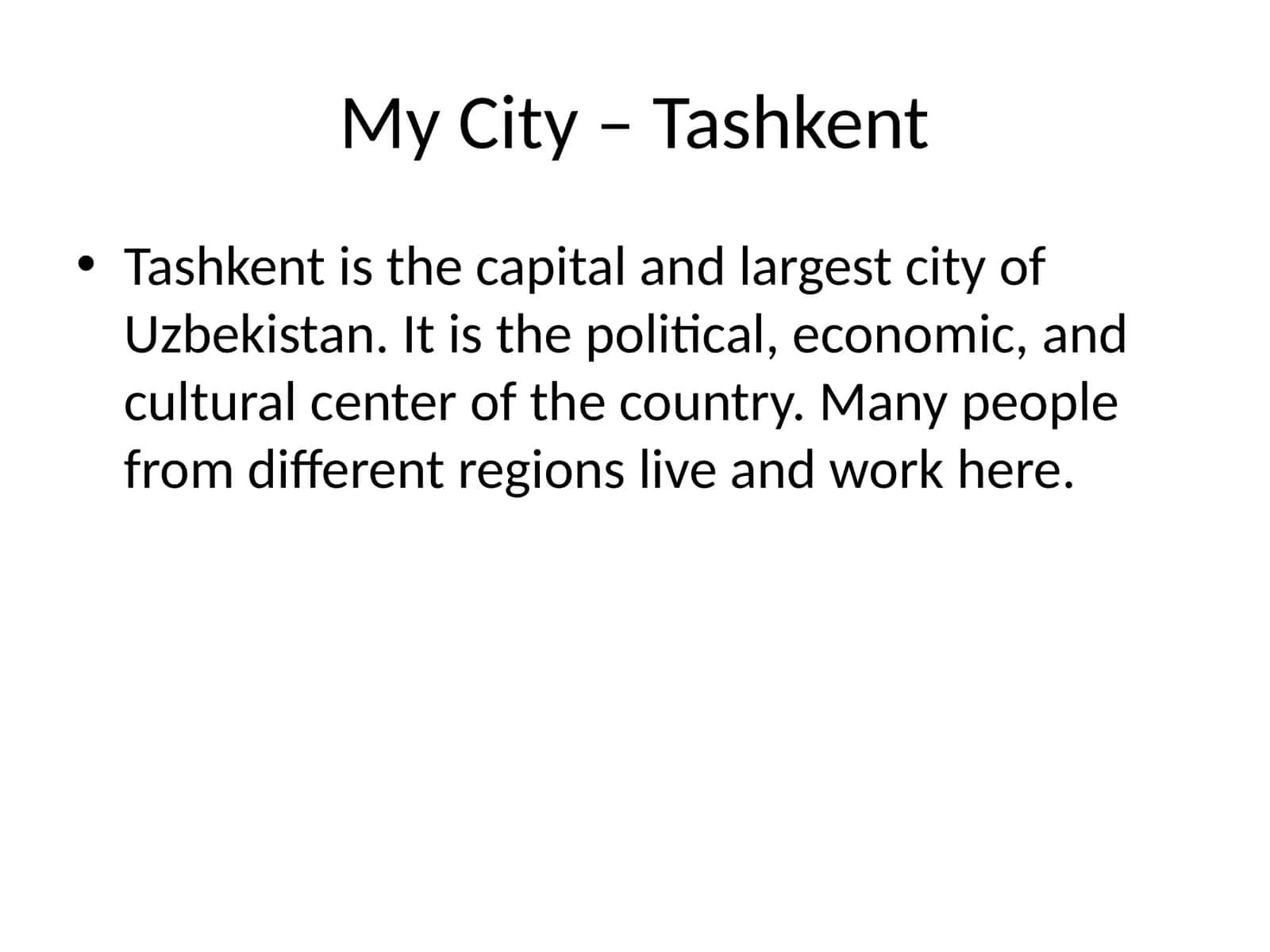 My City – Tashkent 1