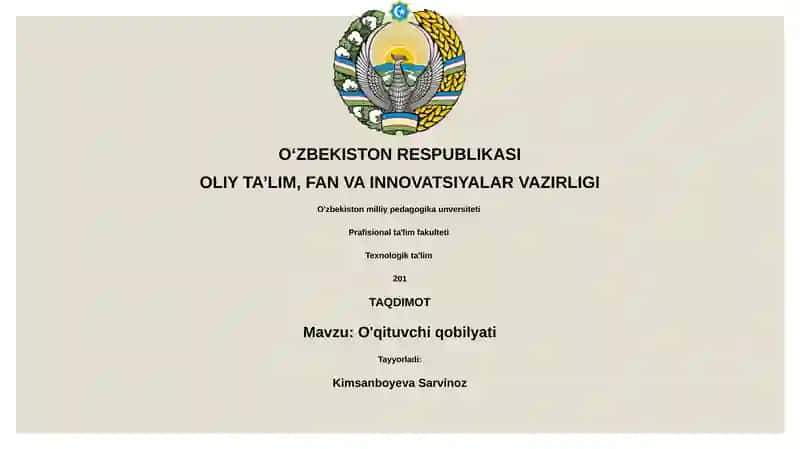 O'qituvchi qobilyati