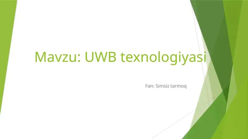 UWB texnologiyasi 1