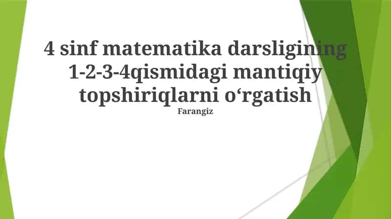 4 sinf matematika darsligi 1