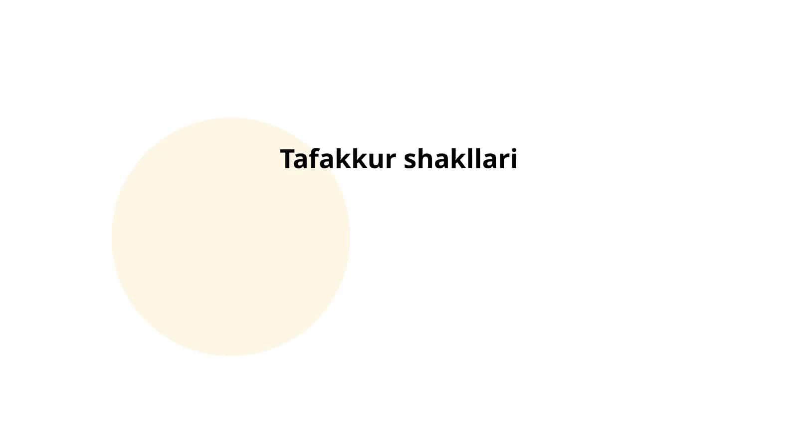 Tafakkur shakllari 1
