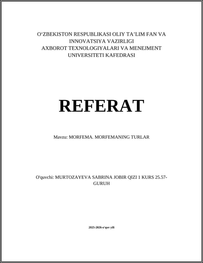 MORFEMA. MORFEMANING TURLAR 1
