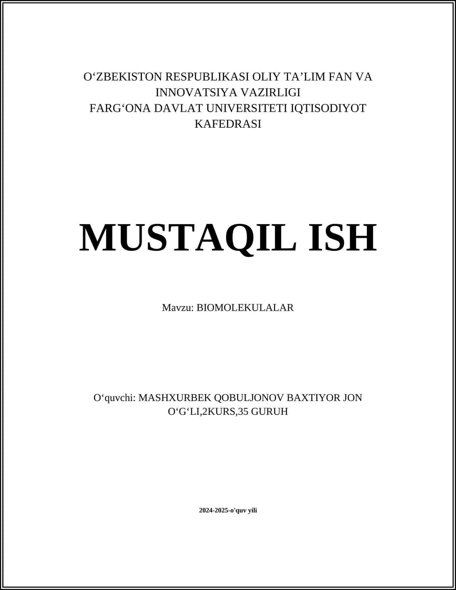 BIOMOLEKULALAR 1
