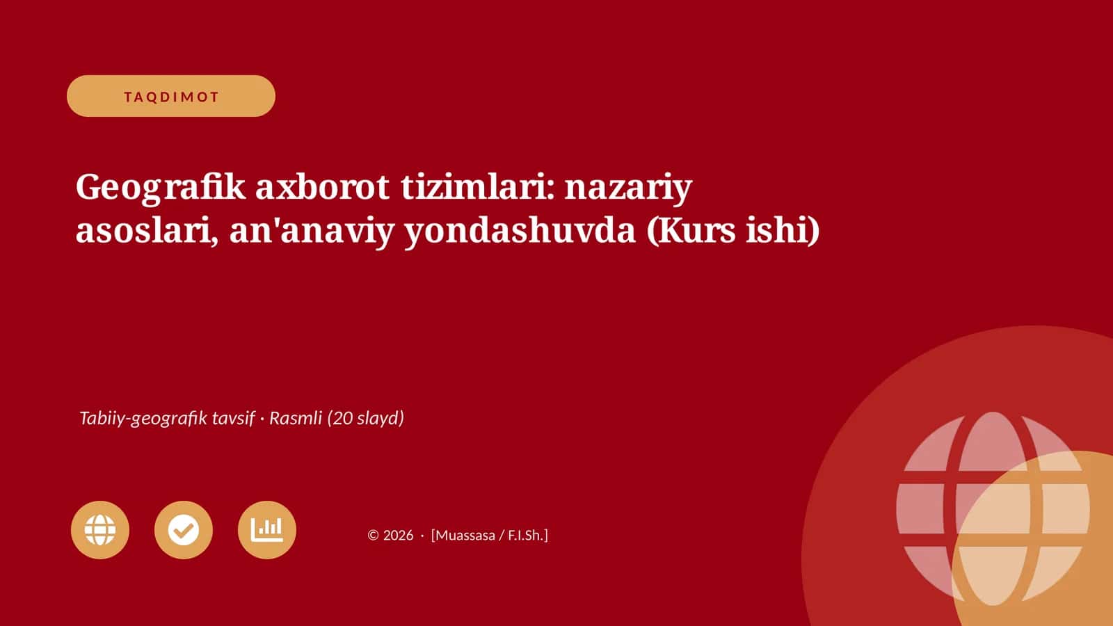 Geografik axborot tizimlari: nazariy asoslari, an'anaviy yondashuvda 1