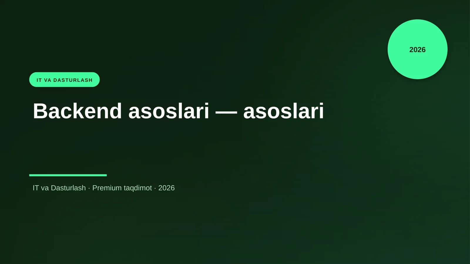 Backend asoslari — asoslari 1