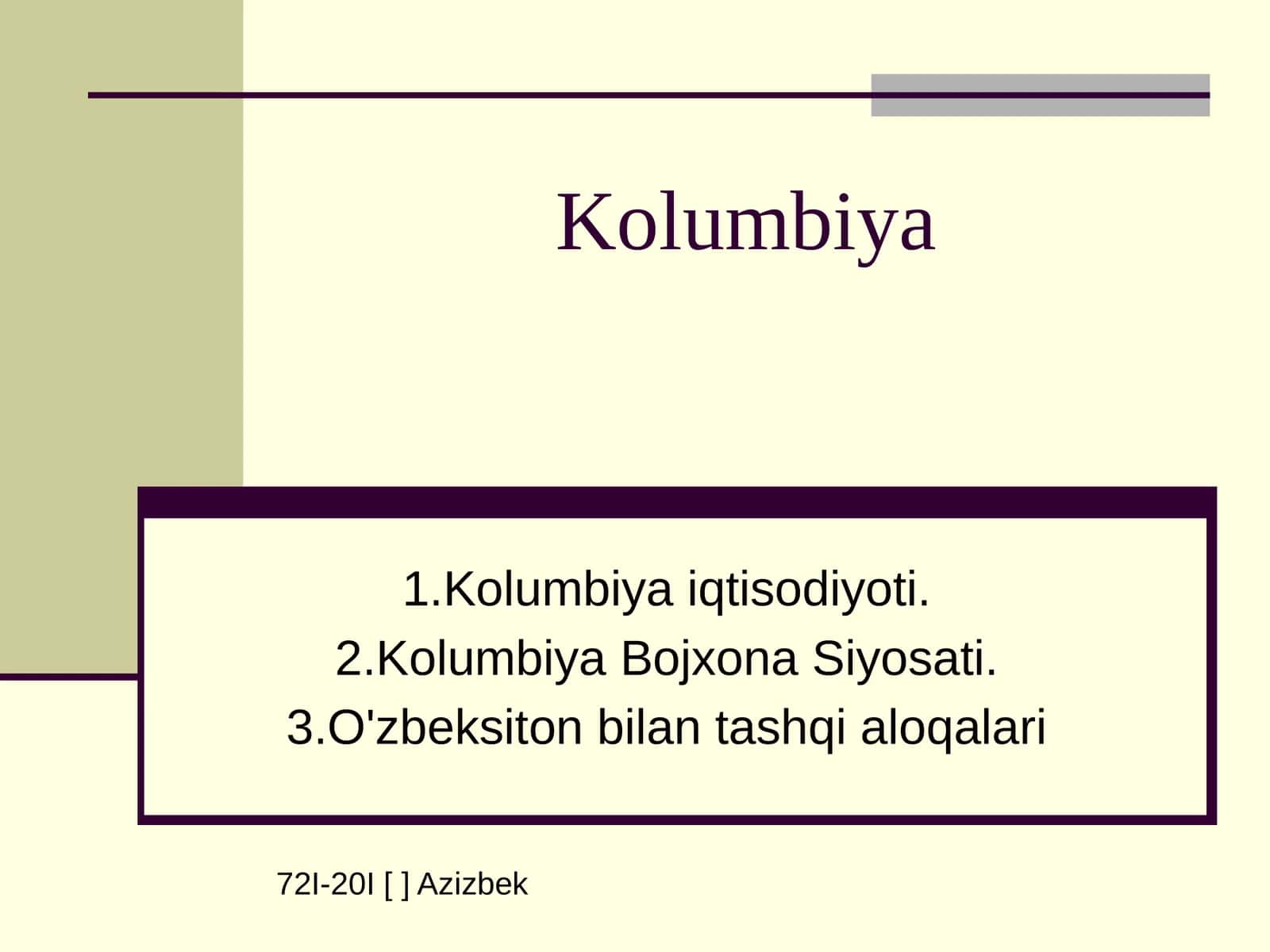Kolumbiya iqtisodiyoti 1