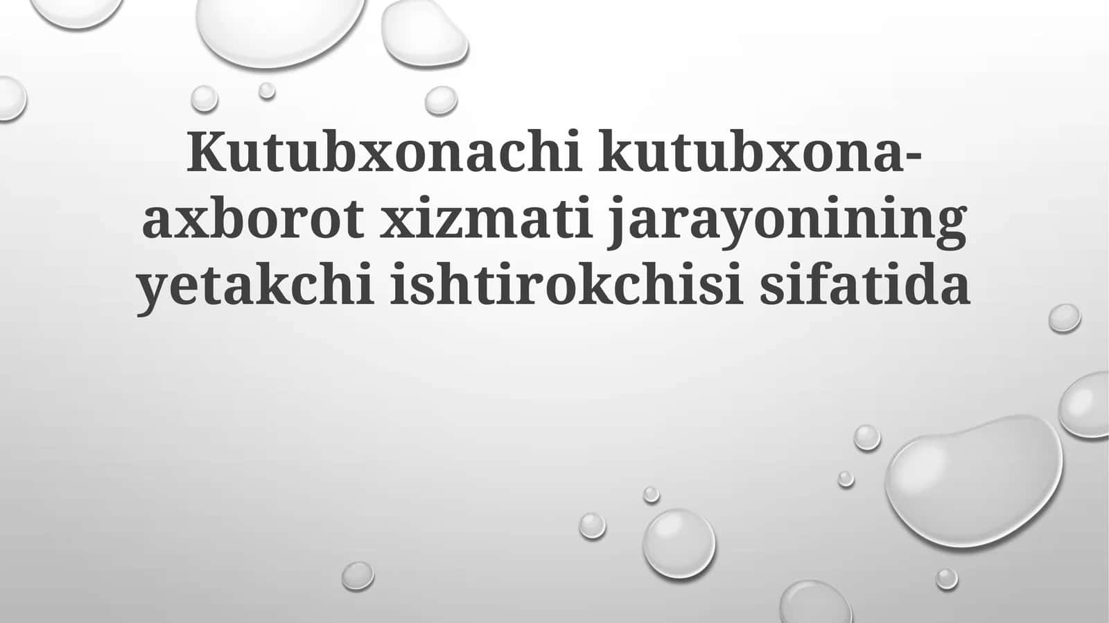 Kutubxonachi: Kutubxona-axborot xizmatida yetakchi rol 1