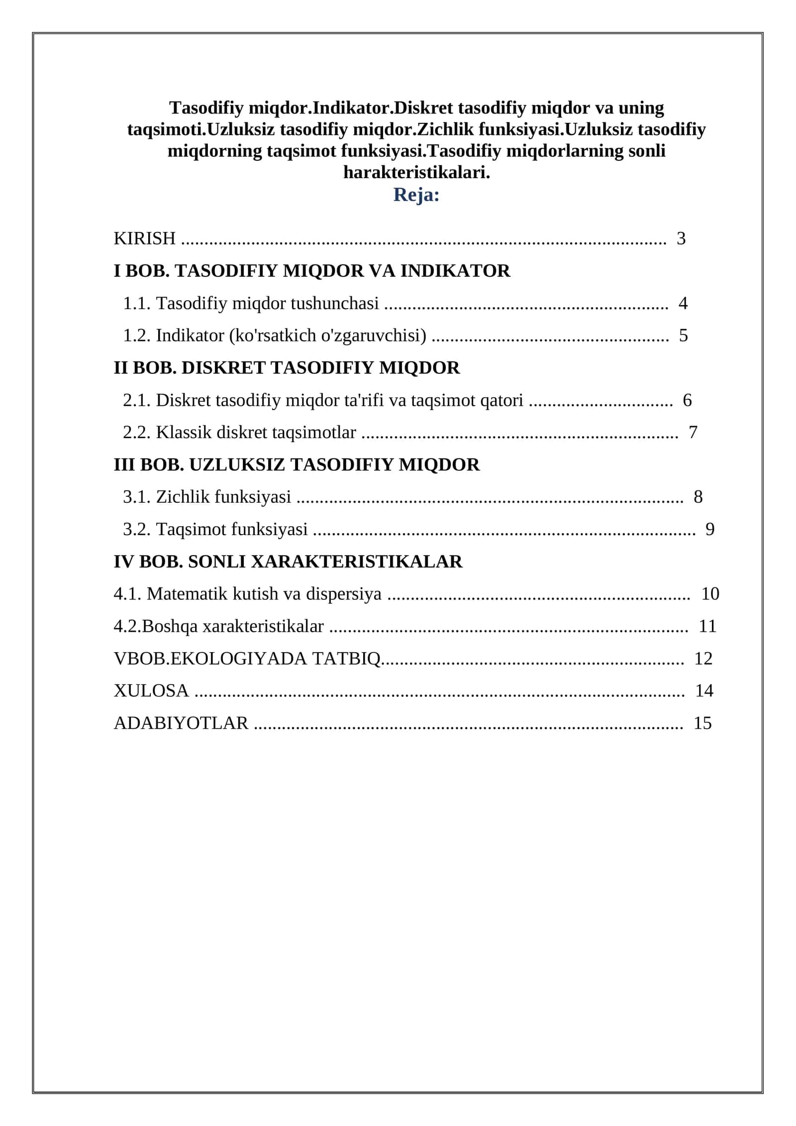 TASODIFIY MIQDOR VA UNING TAQSIMOTI 1