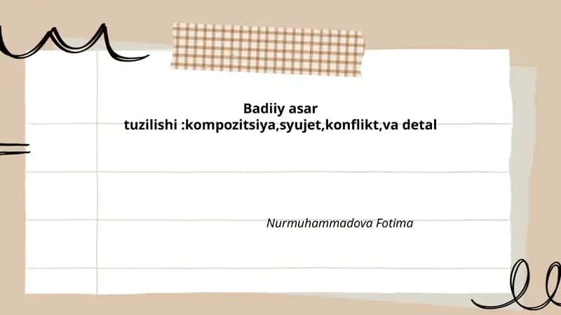 Badiiy asar tuzilishi 1