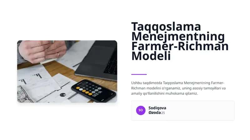 Taqqoslama Menejmentning Farmer-Richman Modeli 1